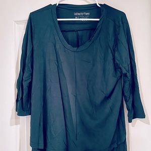 Latched Mama Forest Green 3/4 boyfriend shirt